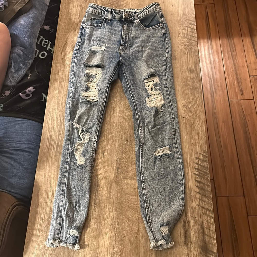 Dark wash skinny jeans